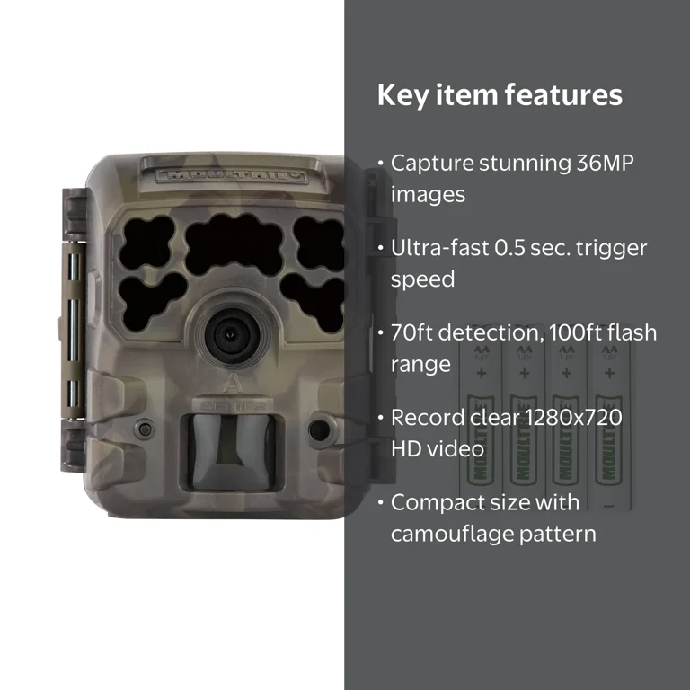 Moultrie Micro-W36 Long Range Infrared Trail Camera, 36MP