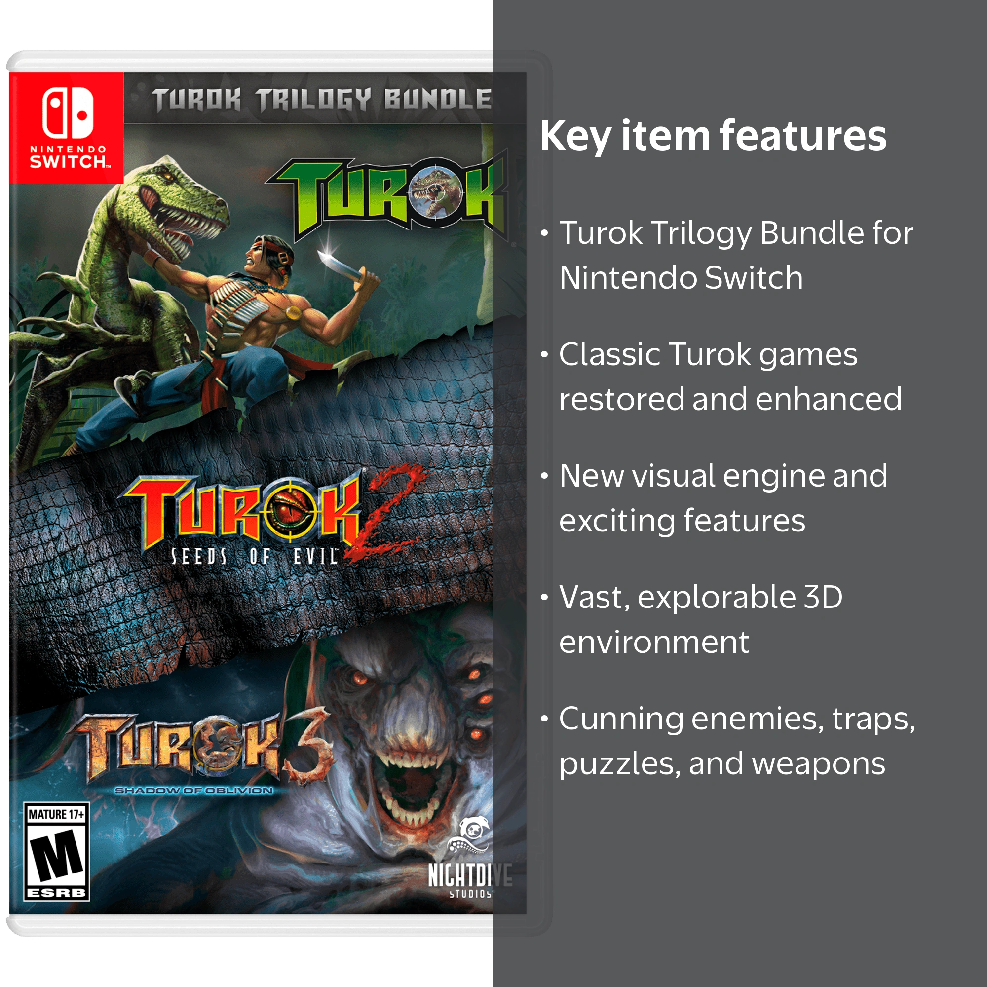 Atari, Turok Trilogy Bundle, Nintendo Switch, 3pk, Classic Action