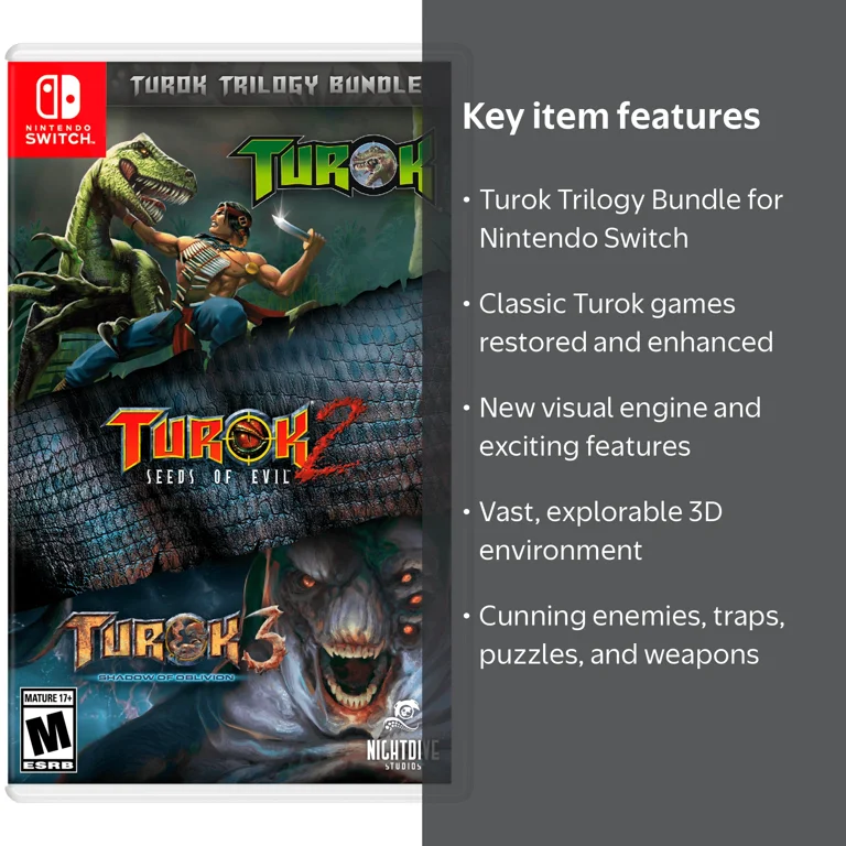 Atari, Turok Trilogy Bundle, Nintendo Switch, 3pk, Classic Action
