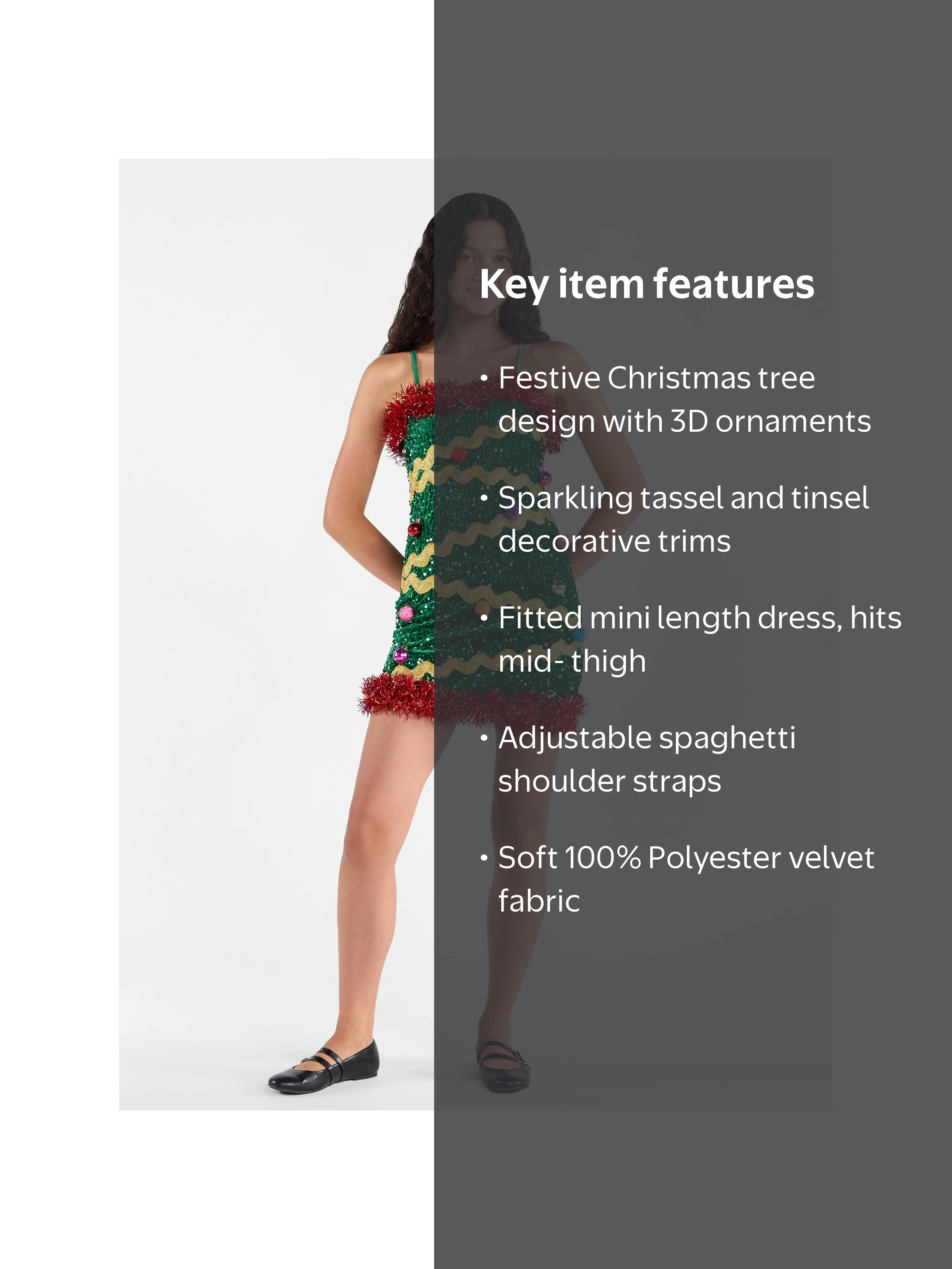 christmas tree dress walmart Tinsel Pom Sweater M This festive tinsel pom Christmas tree sweater dress will bring some jolly to your holiday parties this season. Sequin Christmas Tree Dress