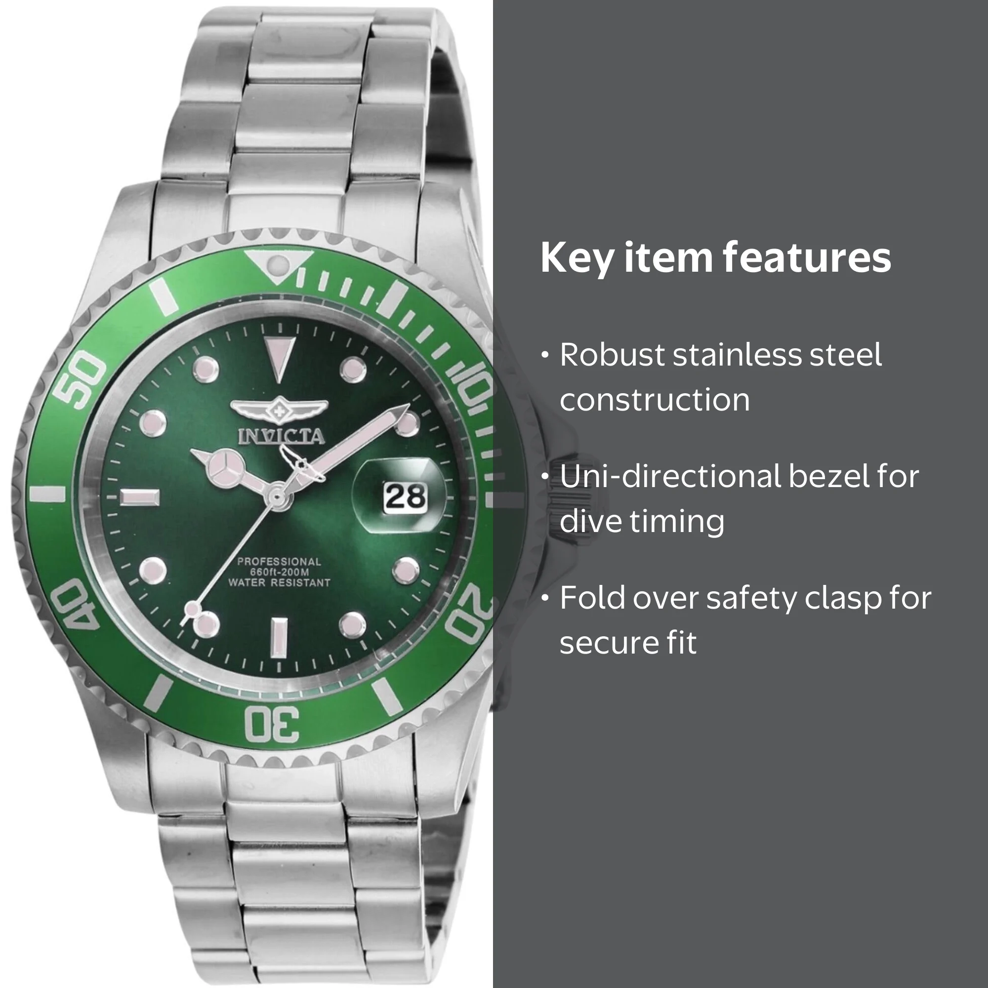 9/20.21 ウル様 Invicta Pro Diver Quartz Green Dial Men's Watch 47355 - Walmart.com