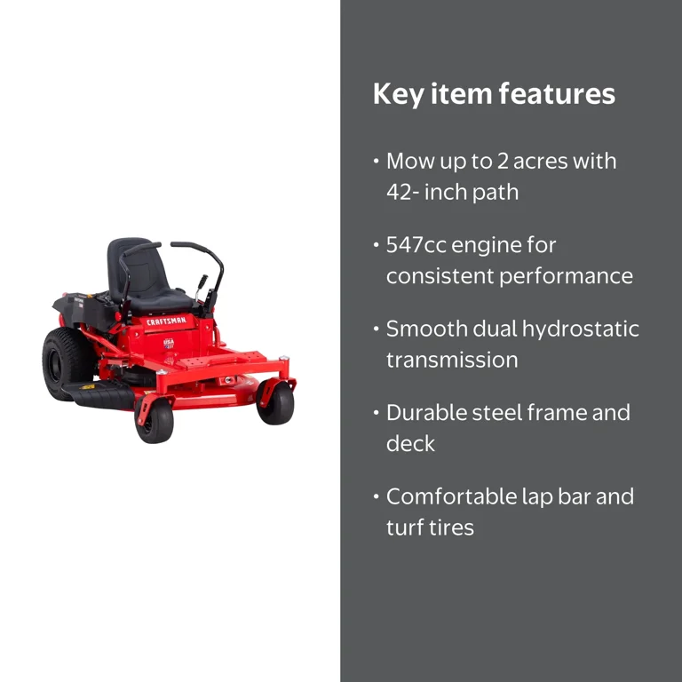 CRAFTSMAN Z3200 | 42-in 547cc Gas Zero-Turn Riding Lawn Mower