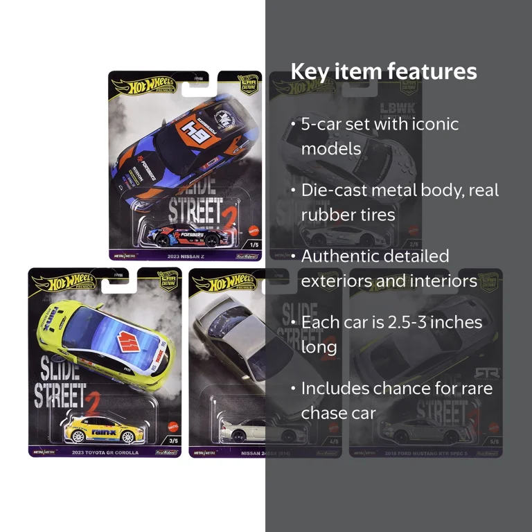 Hot Wheels Slide Street 2 5pk Car Culture 2024 Series H Diecast