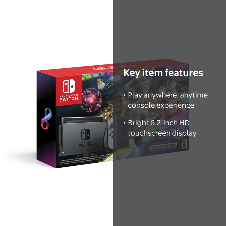 Nintendo, Nintendo Switch Bundle with Mario Kart 8 Deluxe, Gray