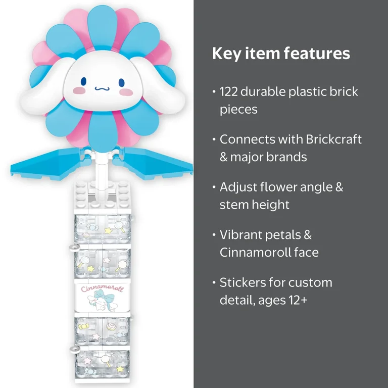 Brickcraft, Building Kit, 122 pcs, Cinnamoroll Flower & Vase