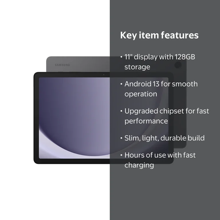 Samsung, Galaxy Tab A9+, 128GB, 11 inch Widescreen Android Tablet