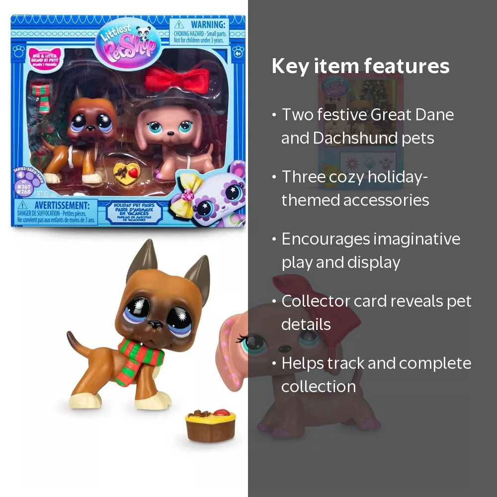 Littlest Pet Shop Cozy Holiday Winter Pals Pet Pairs Great Dane