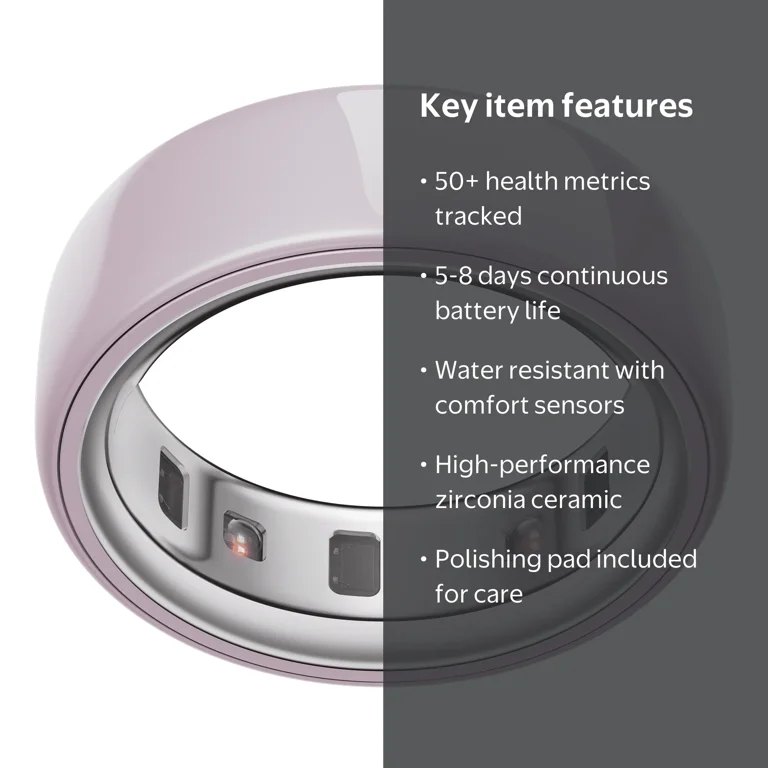 Oura Ring 4 Ceramic, Petal, Size 9, Smart Wearable, Sleep, Fitness