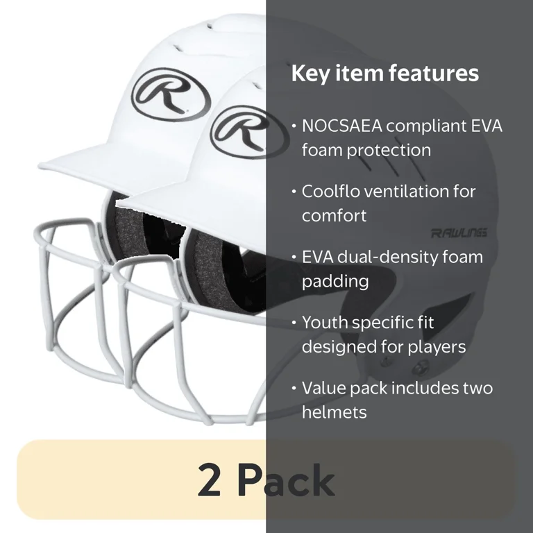 Free Shipping! Rawlings Youth Fastpitch Softball Helmet with Face