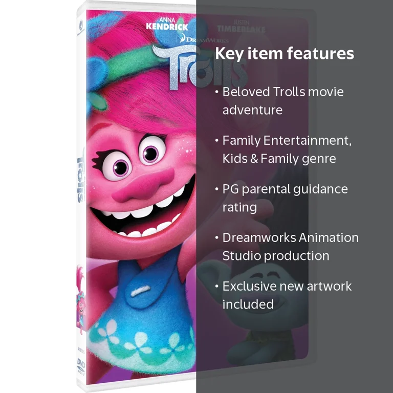 SDS Trolls 2018 DVD Animation Adventure Comedy PG - Walmart.com