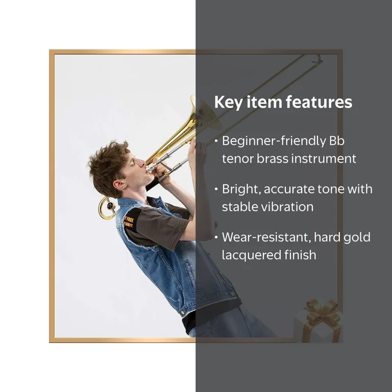 Eastar, Bb Tenor Trombone, ETB-330, Gold with Case and Accessories