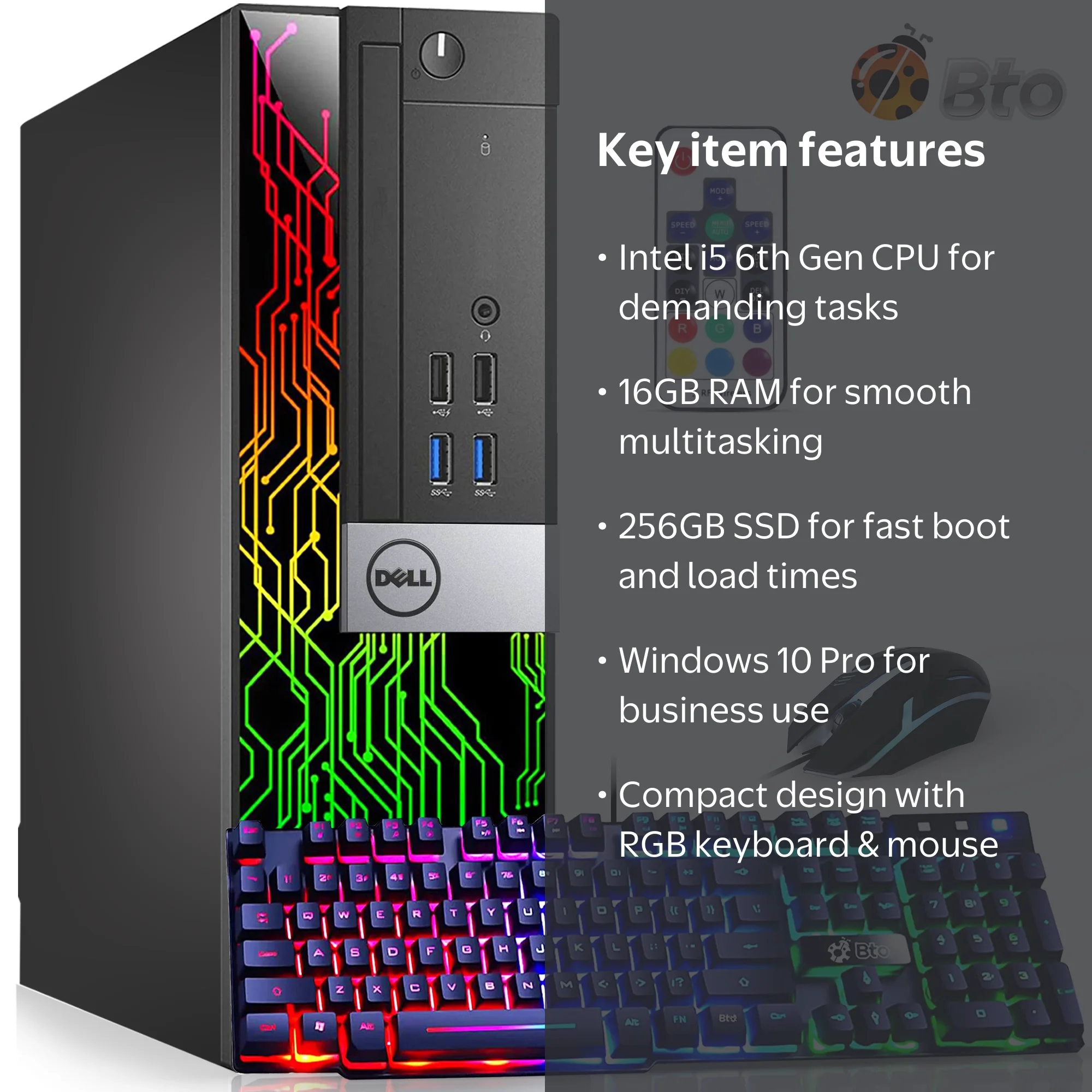 Dell OptiPlex Desktop Computer, Intel i5 6th Gen, 16GB RAM, 256GB