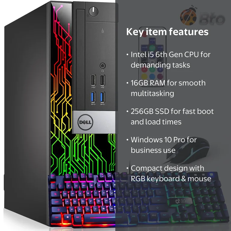 Dell OptiPlex Desktop Computer, Intel i5 6th Gen, 16GB RAM, 256GB