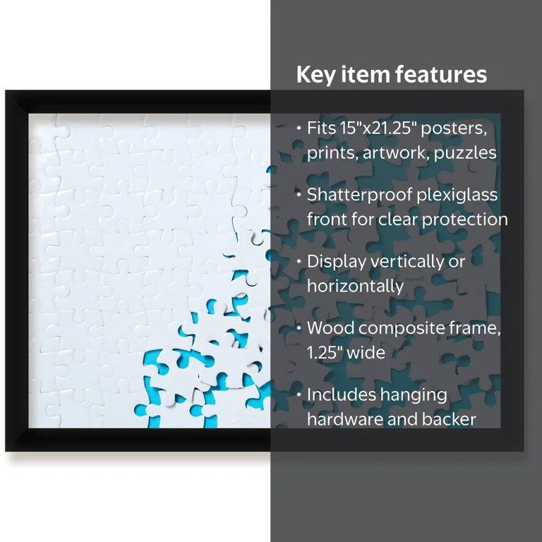 wallsthatspeak Black Puzzle Frame, Eco-Friendly Bonanza Wood