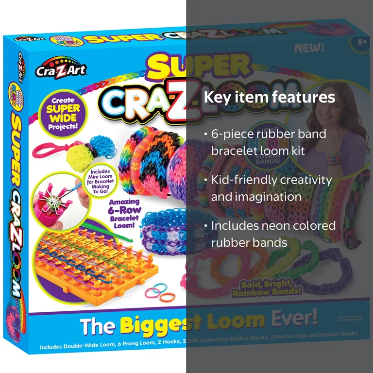 Cra-Z-Art DIY Bracelet Maker Kit, Craft for Kids, 2200 Latex Free