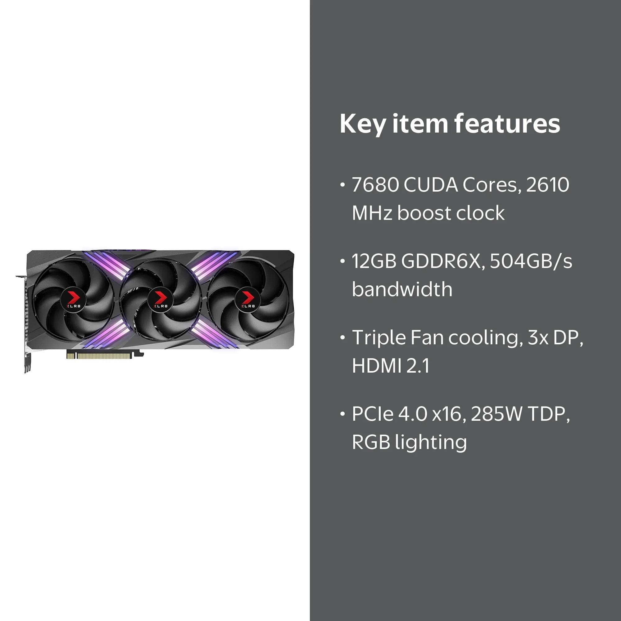 PNY GeForce RTX 4070 Ti 12GB XLR8 Gaming VERTO EPIC-X RGB Triple