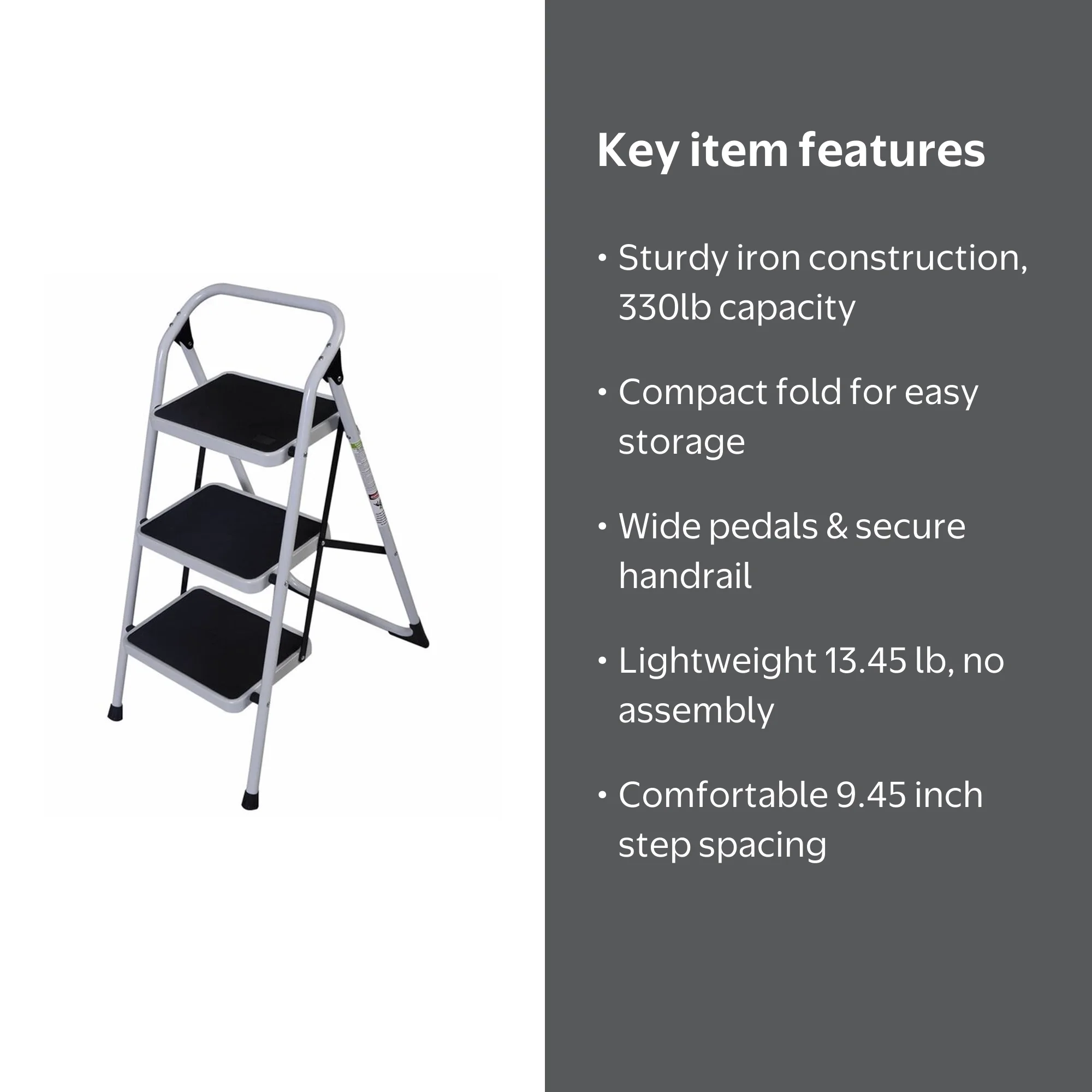Ktaxon Lightweight Folding 3-Step Ladder Step Stool, 330 lb