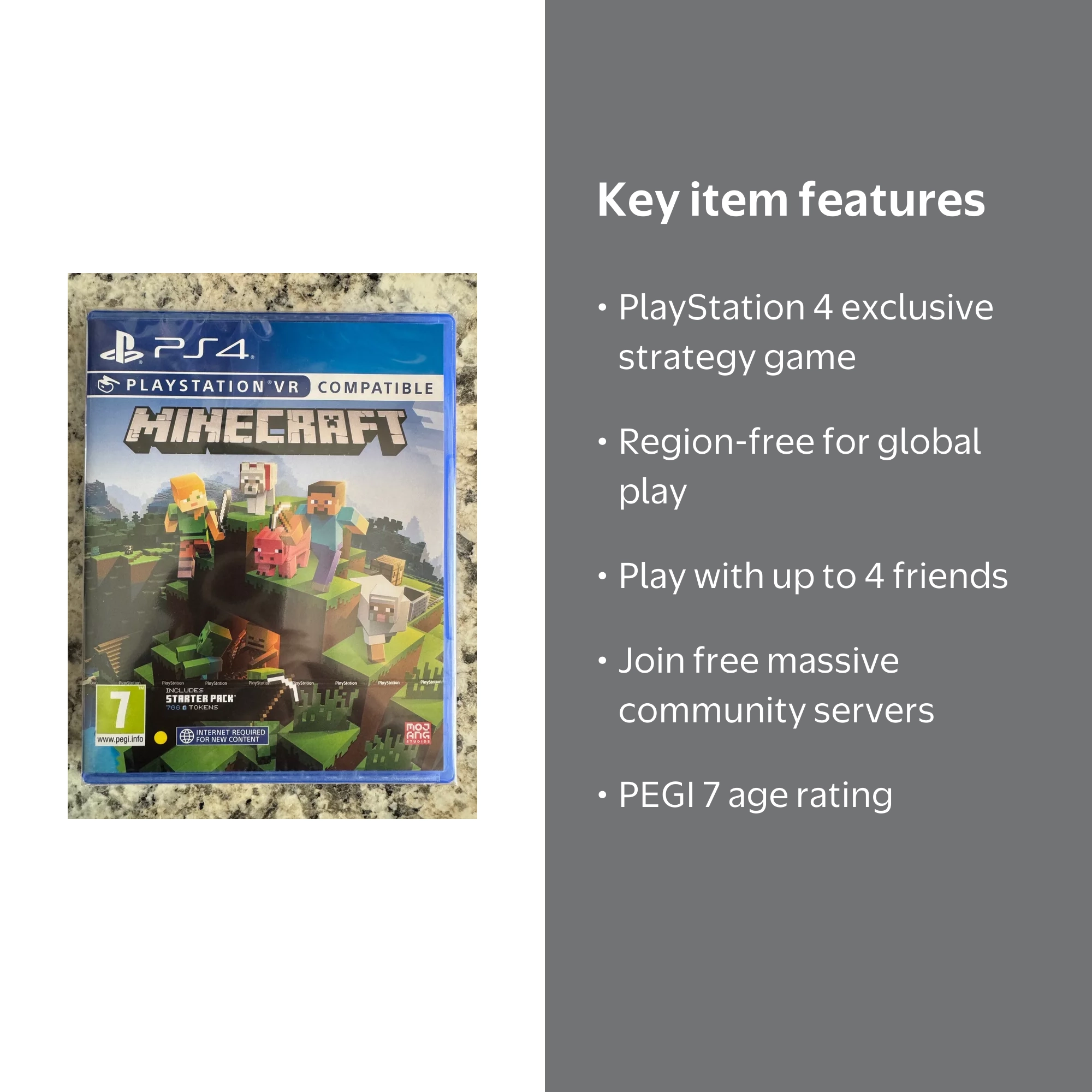 Minecraft PS4 with Starter Pack Brand New Factory Sealed