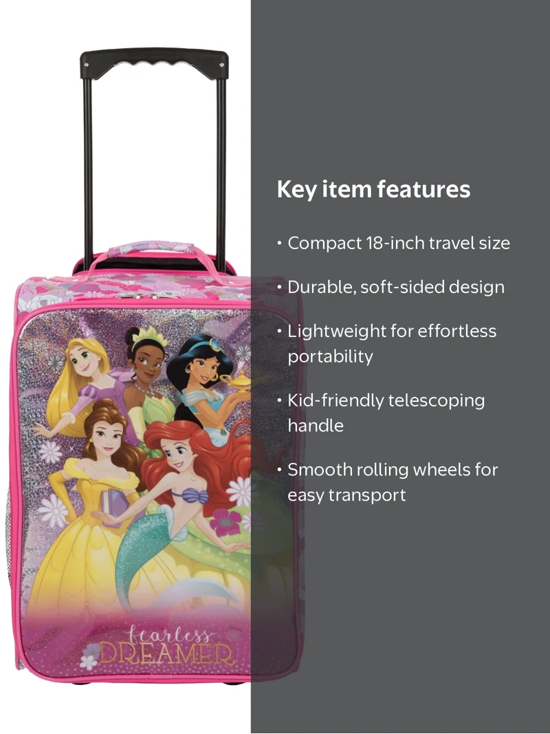 Princess Bioworld 18 inch Disney Princess Soft Sided Softside Kids Rolling