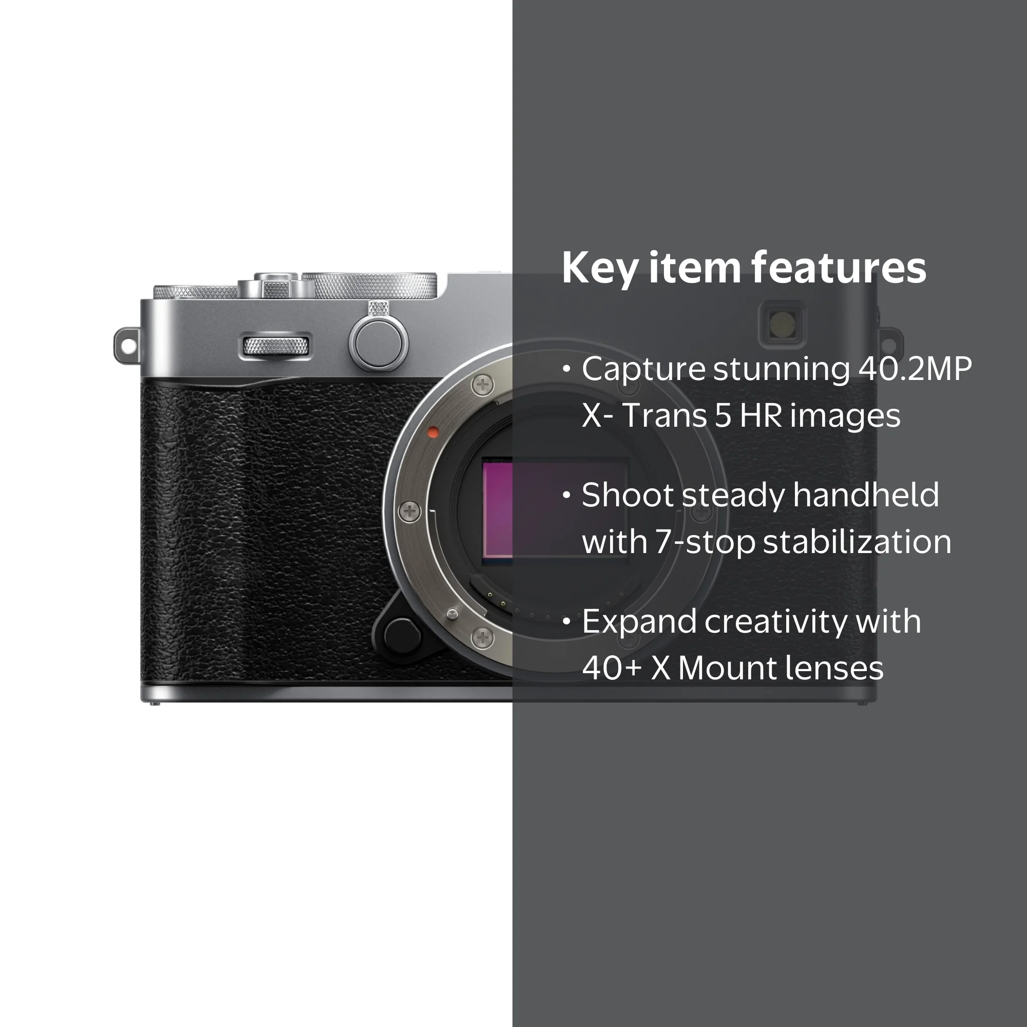 Fujifilm X-E5 Mirrorless Camera (Silver) with XF23mmF2.8 R WR Lens