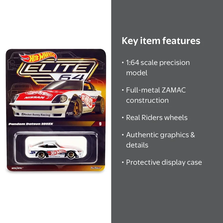（hotman) Hot Wheels Collectors Elite 64 Pandem Datsun 280ZX, 1:64 Die-Cast