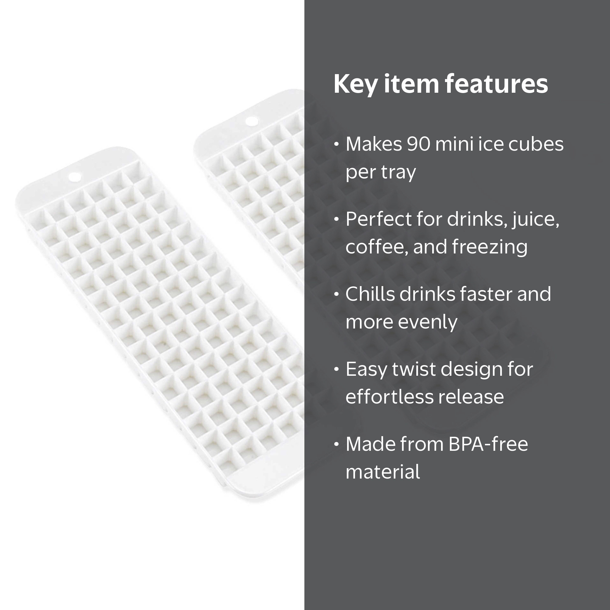 2 Mini tiny Ice Cube Trays Easy Twist BPA Free Tiny Ice Cold