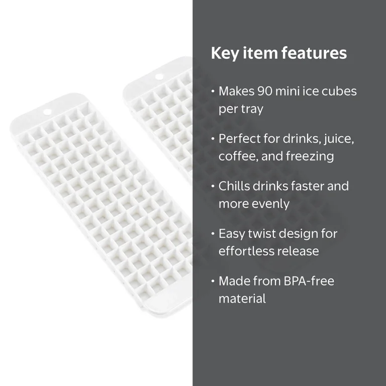 2 Mini tiny Ice Cube Trays Easy Twist BPA Free Tiny Ice Cold