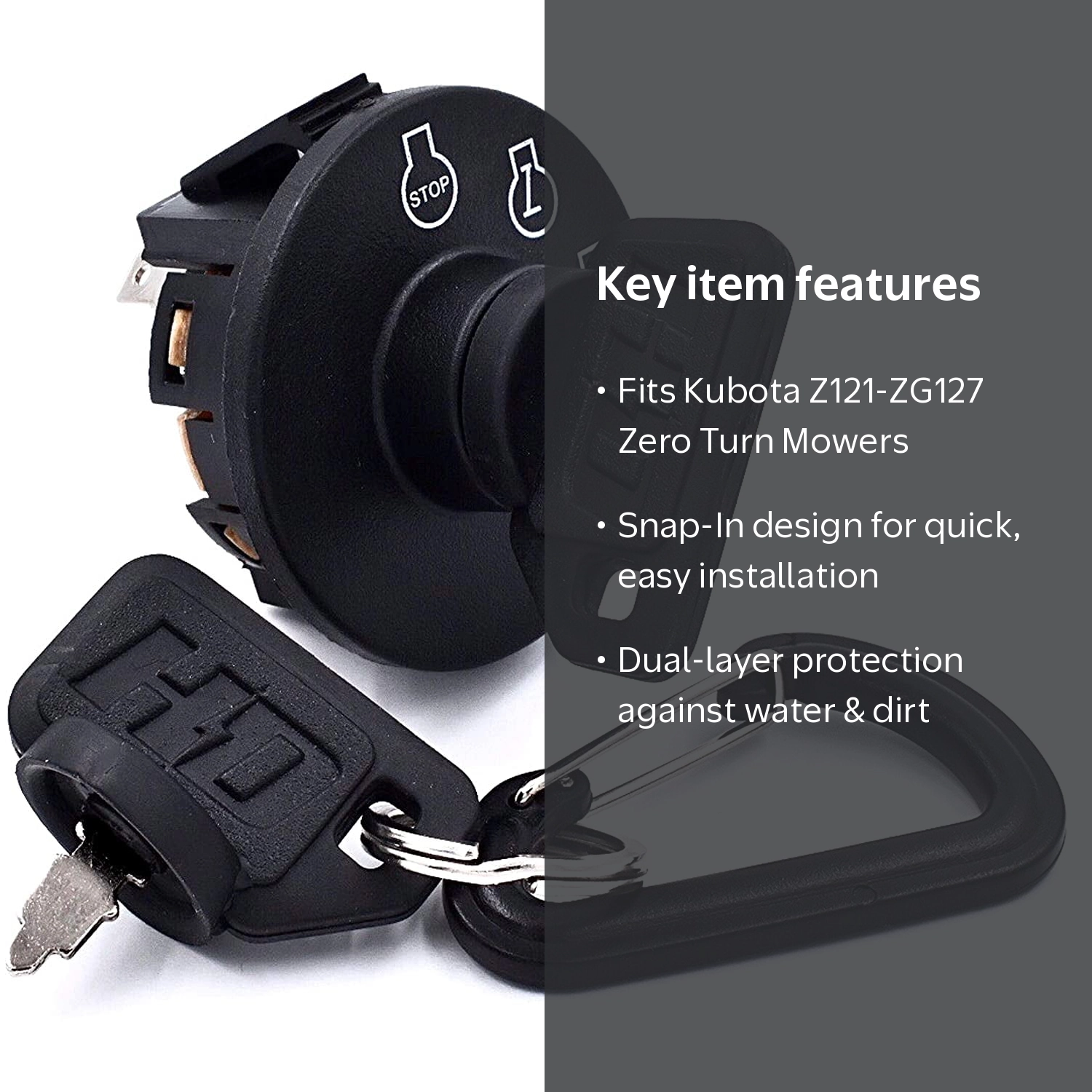HD Switch Starter Ignition for Kubota Lawn Mowers with 2 Umbrella