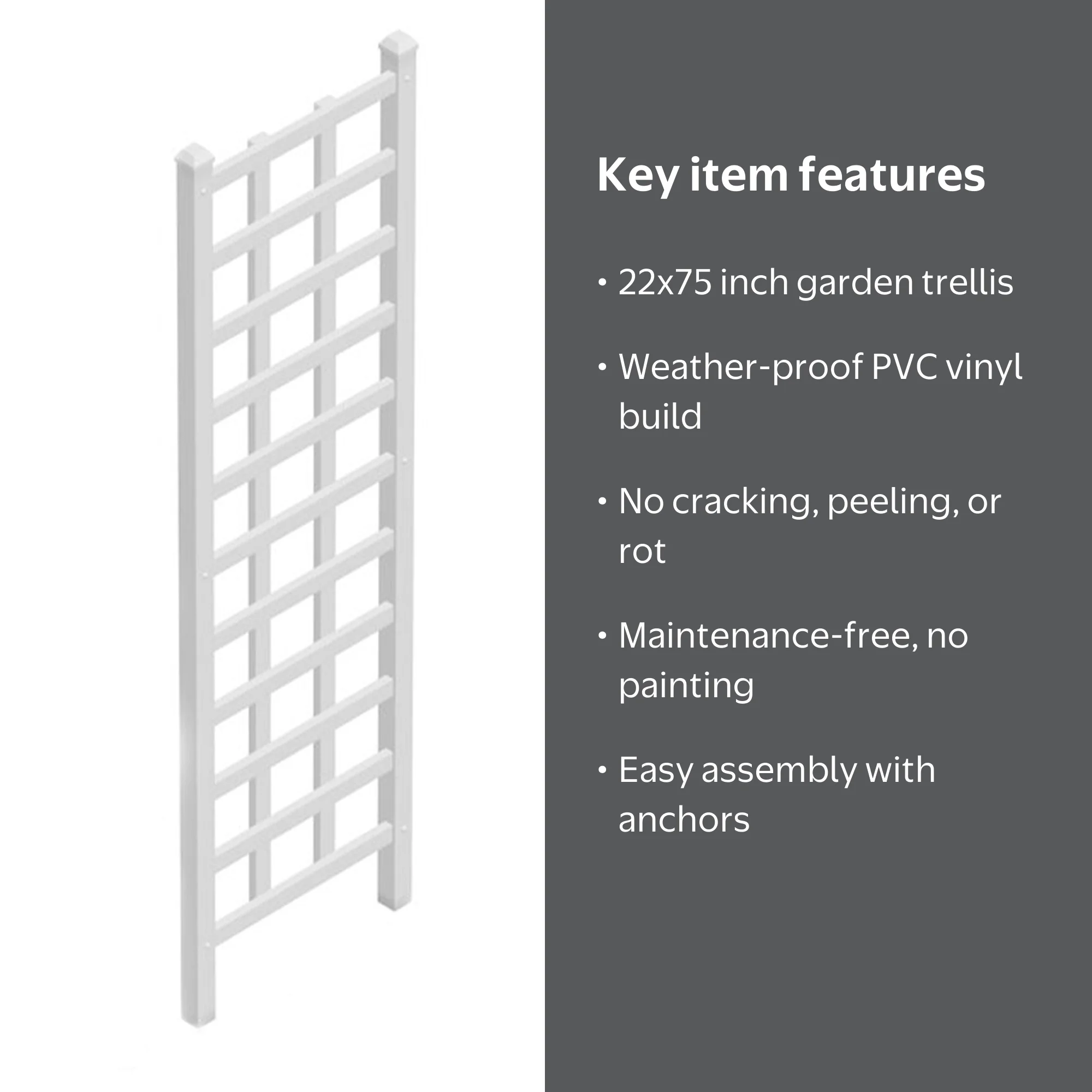 DuraTrel Elmwood White Vinyl Trellis 22
