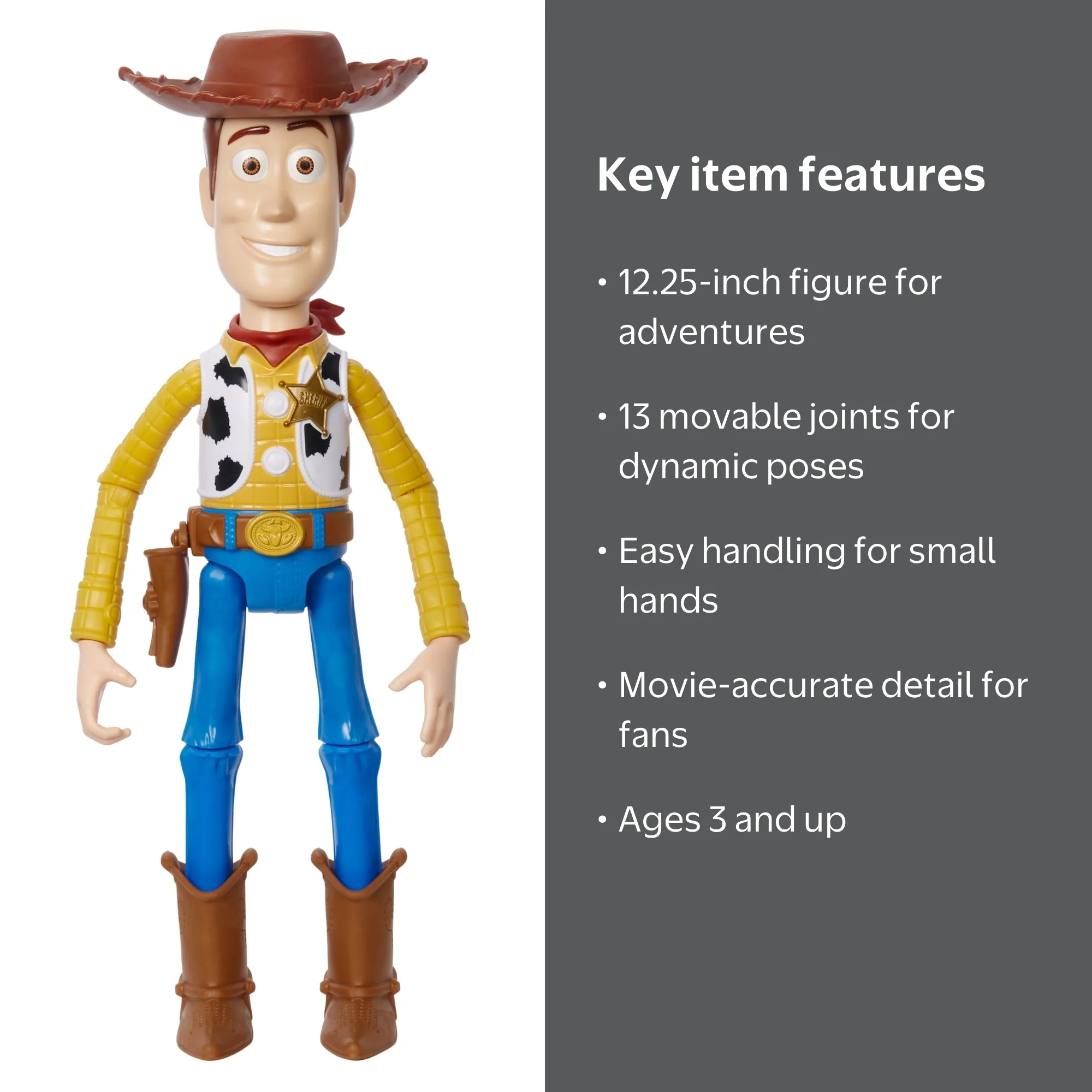 Disney Pixar Toy Story, Large Woody Action Figure, 12.25 inch