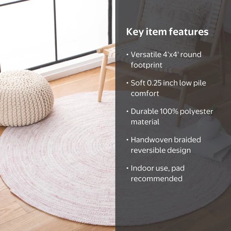 SAFAVIEH Braided Bernica Solid Polyester Reversible Area Rug