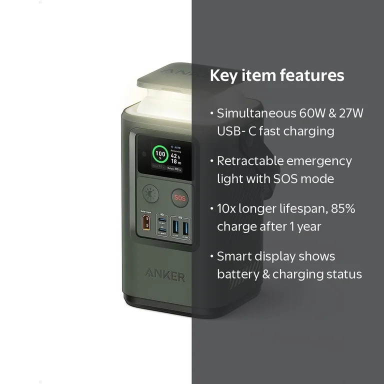 Anker Power Bank, 60,000mAh Portable Generator, 87W Output, Smart