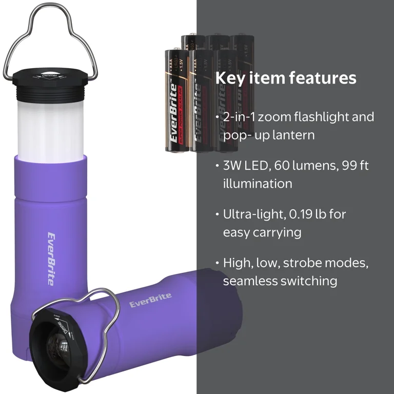 EverBrite 2-in-1 Mini Lantern Flashlight, Zoomable LED Light with
