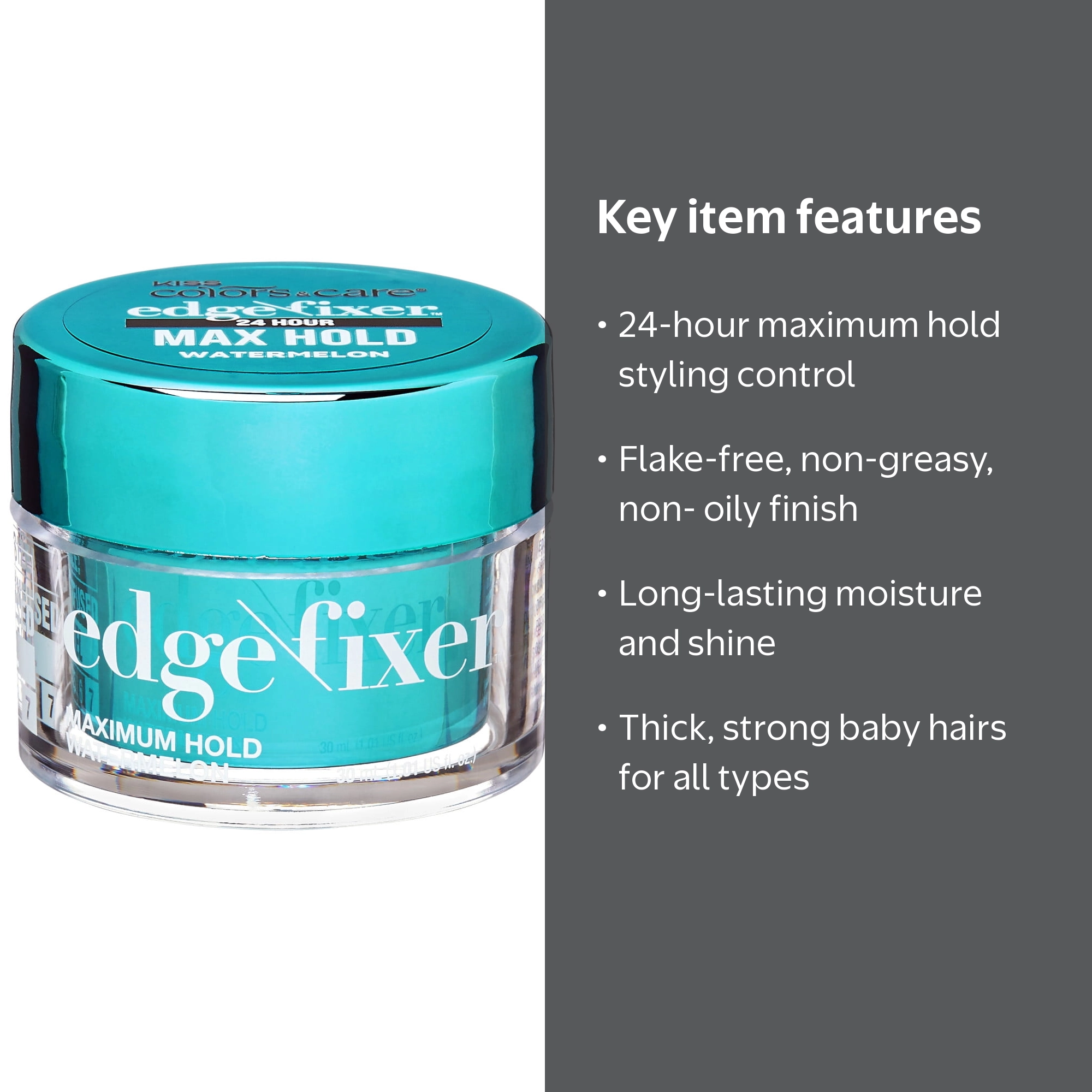 KISS Colors & Care, Edge Fixer Gel, 1.01 fl oz, Watermelon
