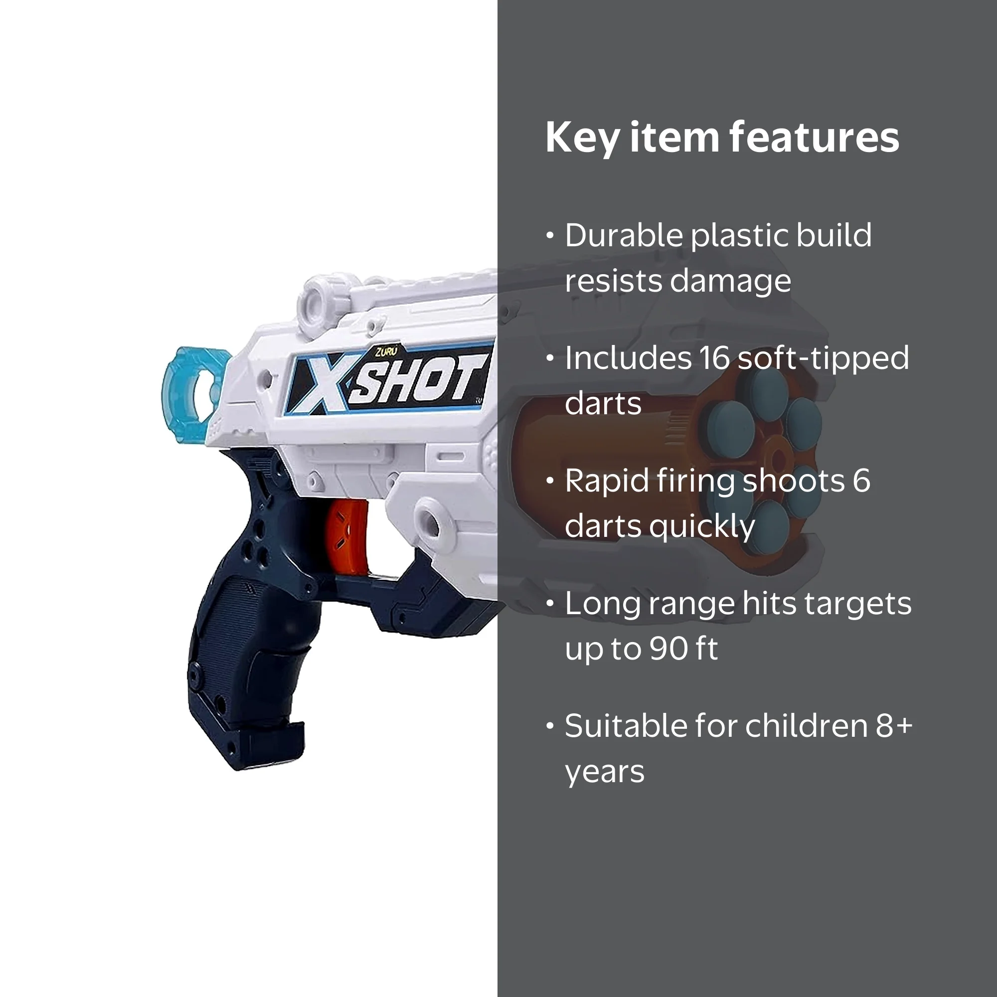 X-Shot Excel Double Reflex 6 Foam High-Perfromance Auto-Rotating