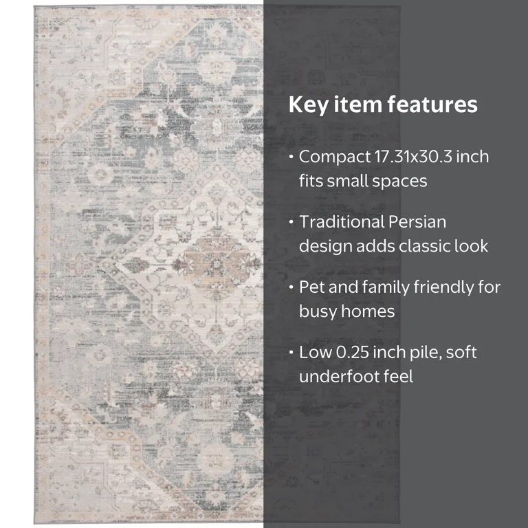 Mainstays 17 in x 30 in Persian Medallion Indoor Accent Rug