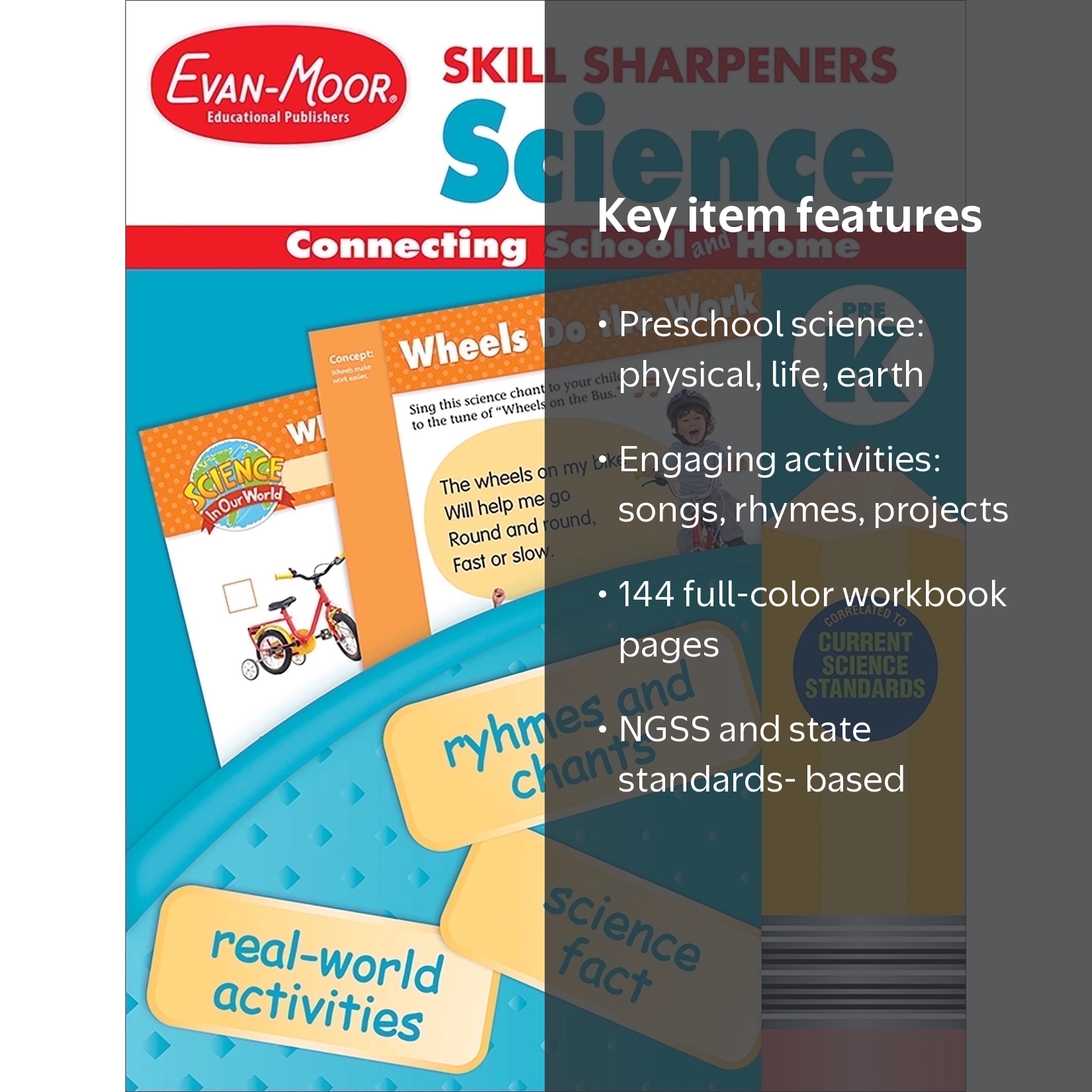 Evan-Moor Skill Sharpeners Science PreK Workbook, 144 pages