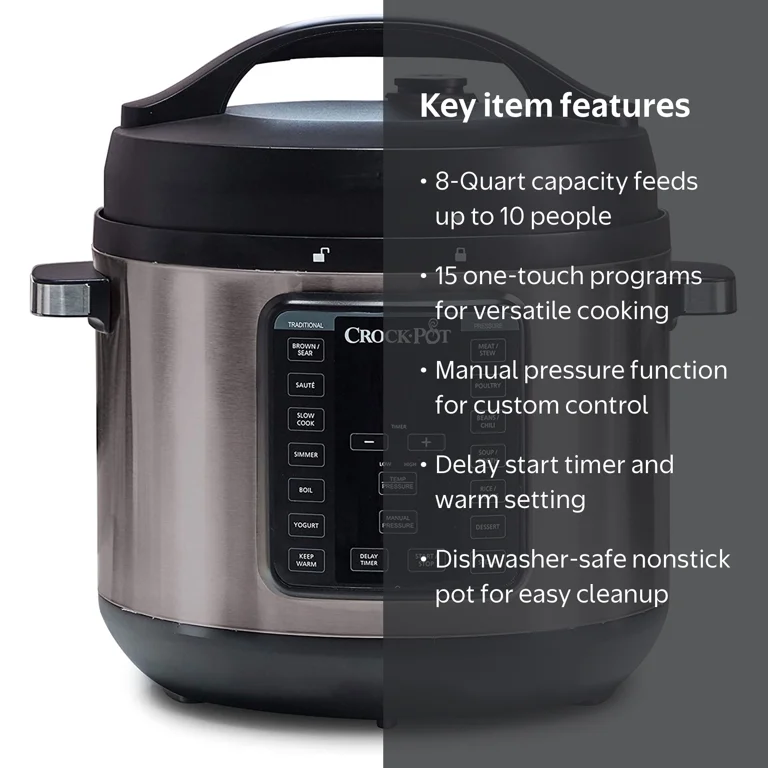 Crock-Pot 8-Quart Express XL Programmable Multi Cooker with Low Crock-Pot 8-Quart Express XL Programmable Multi Cooker with Low