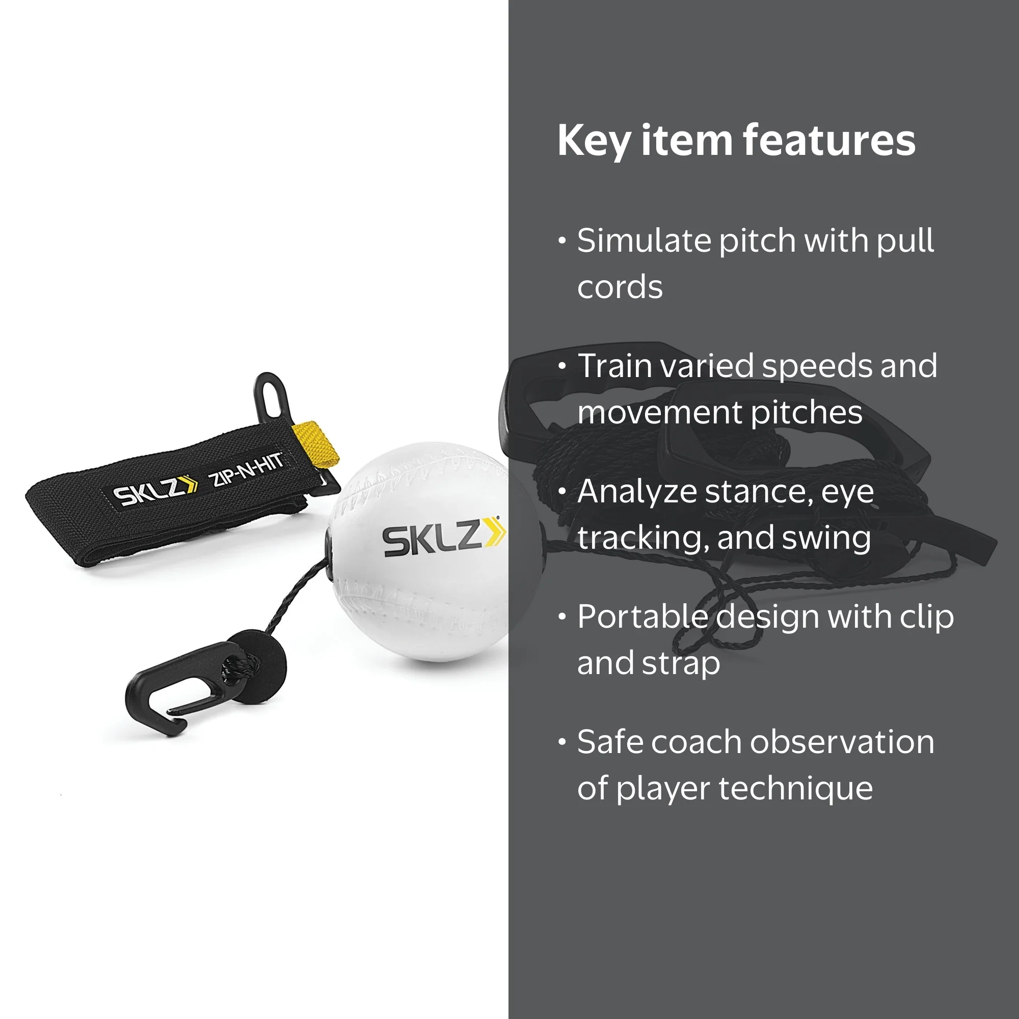 SKLZ Zip-N-Hit Pro Control, Baseball Batting Trainer, Portable