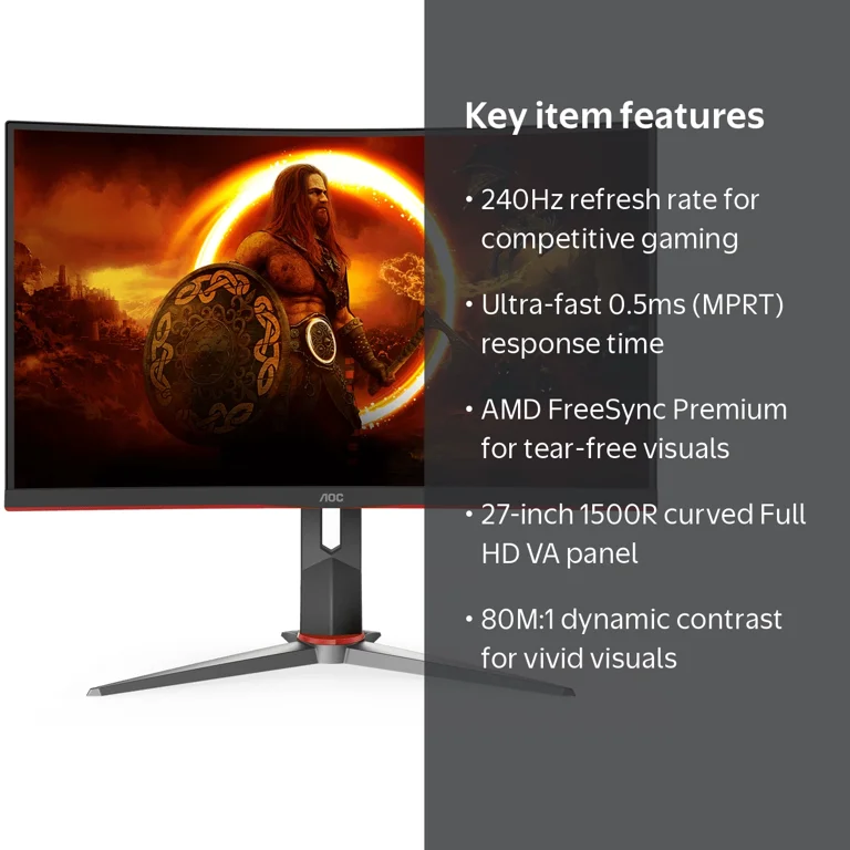AOC, Gaming Monitor, C27G2Z, Curved 27 AOC, Gaming Monitor, C27G2Z, Curved 27