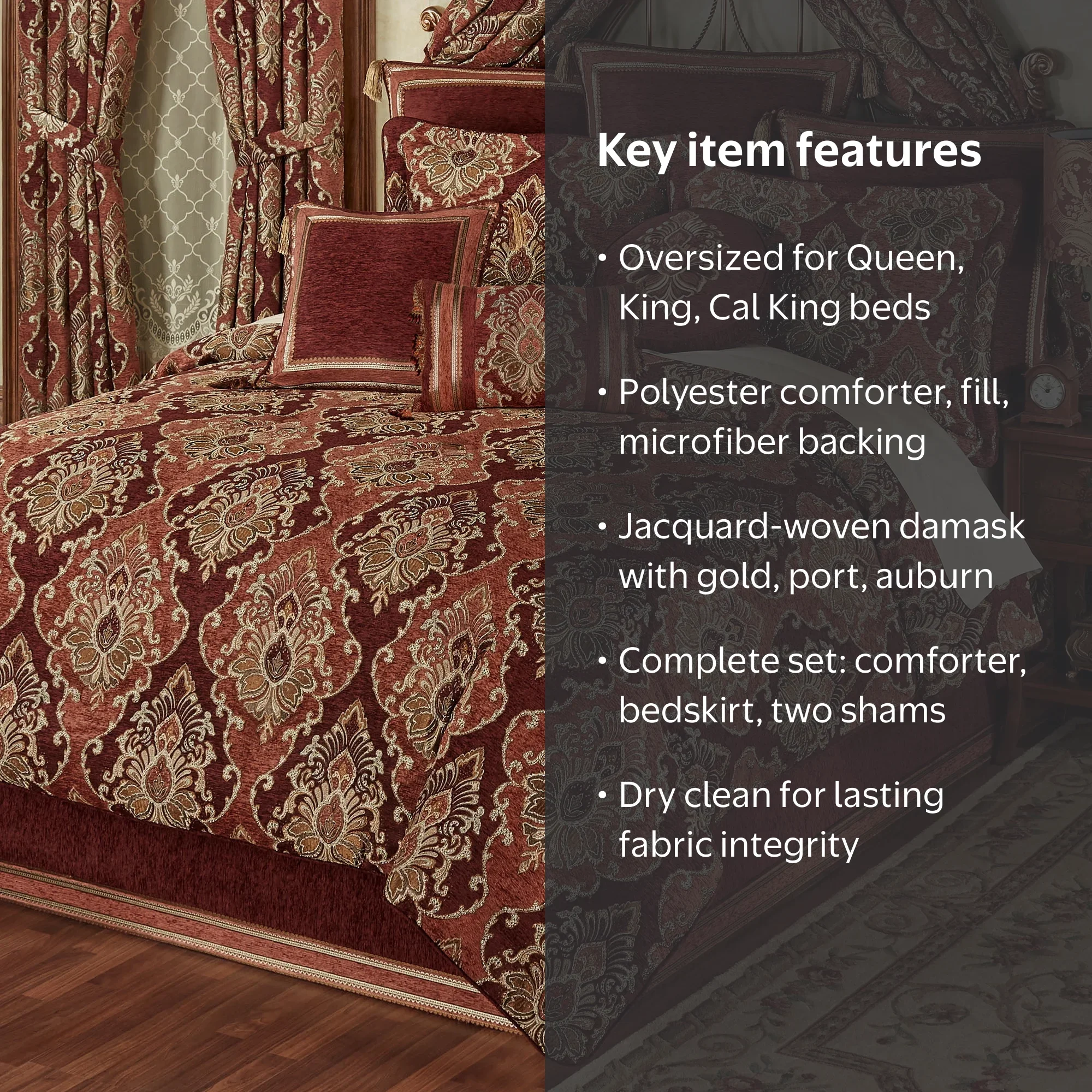 Ravenna Woven Jacquard Damask Chenille Multi Warm Comforter Set