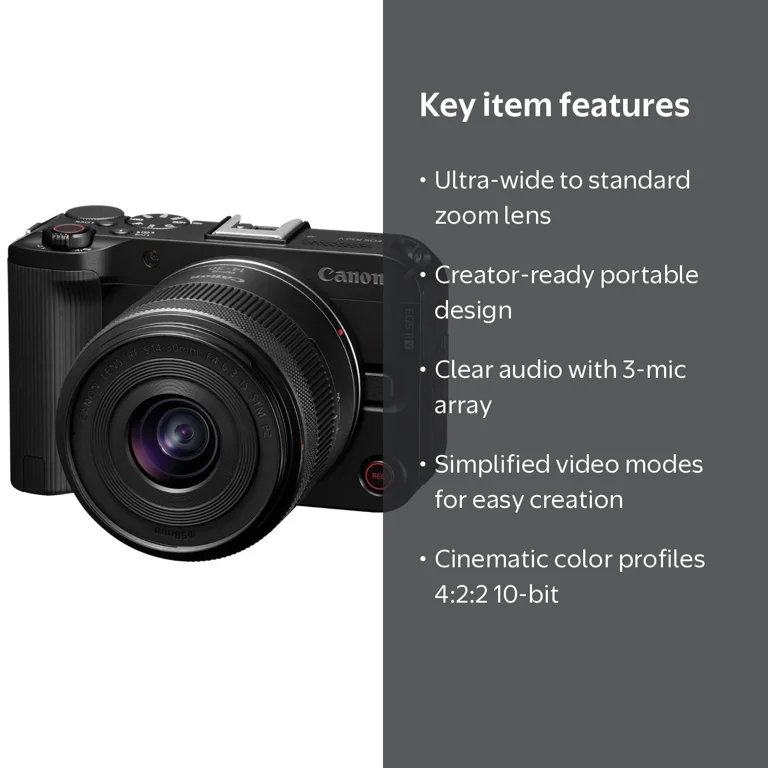 Canon, Mirrorless Camera, Video Creation, 14-30mm F4-6.3 Lens
