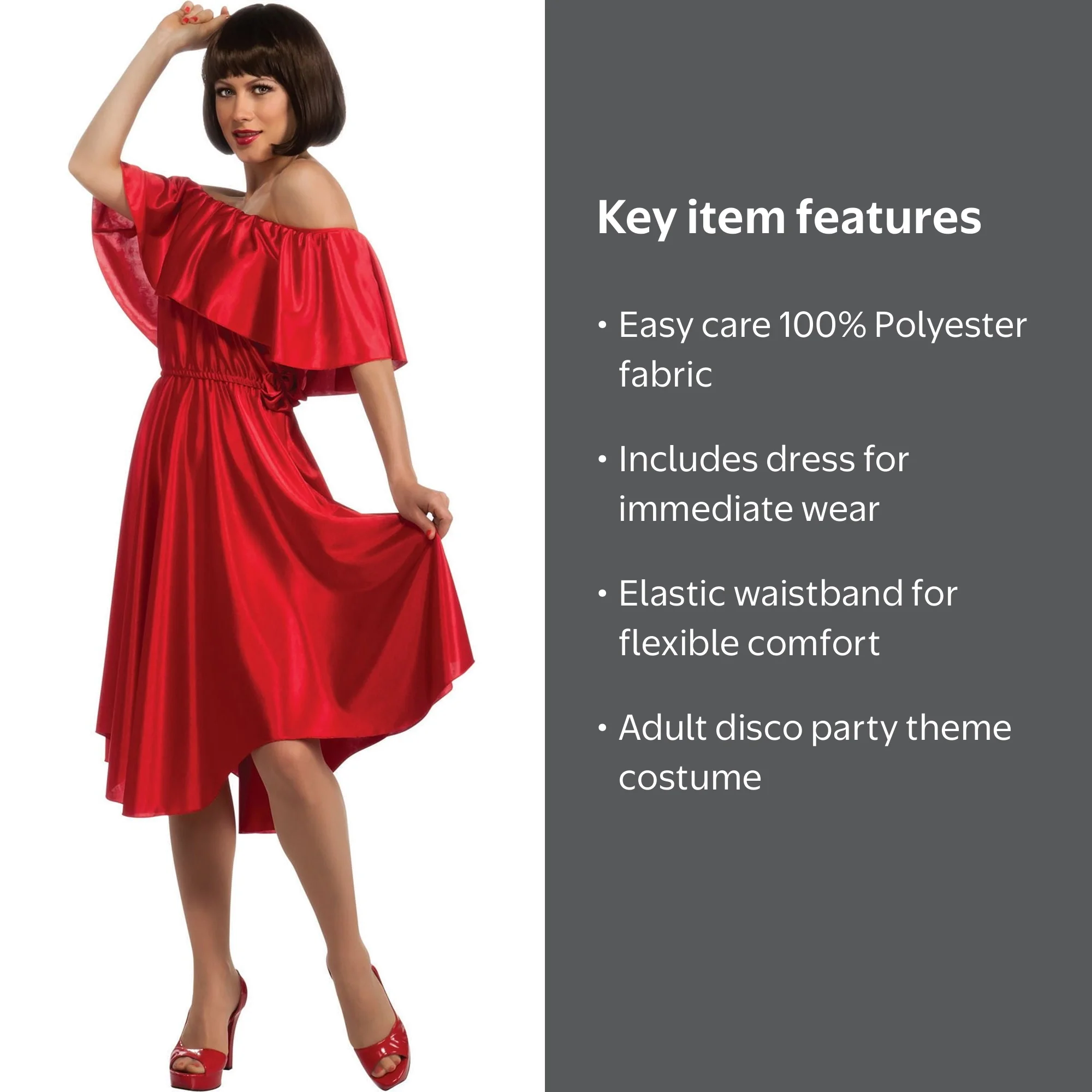 red dress saturday night fever HalloweenCostumes.com X Small Women Women's Saturday Night Fever Stephanie Costume, Pink/Red