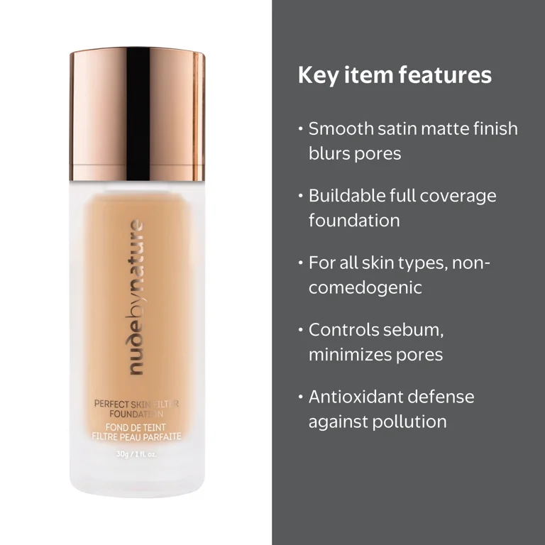 Nude by Nature Perfect Skin Filter Foundation, W6 Natural Beige