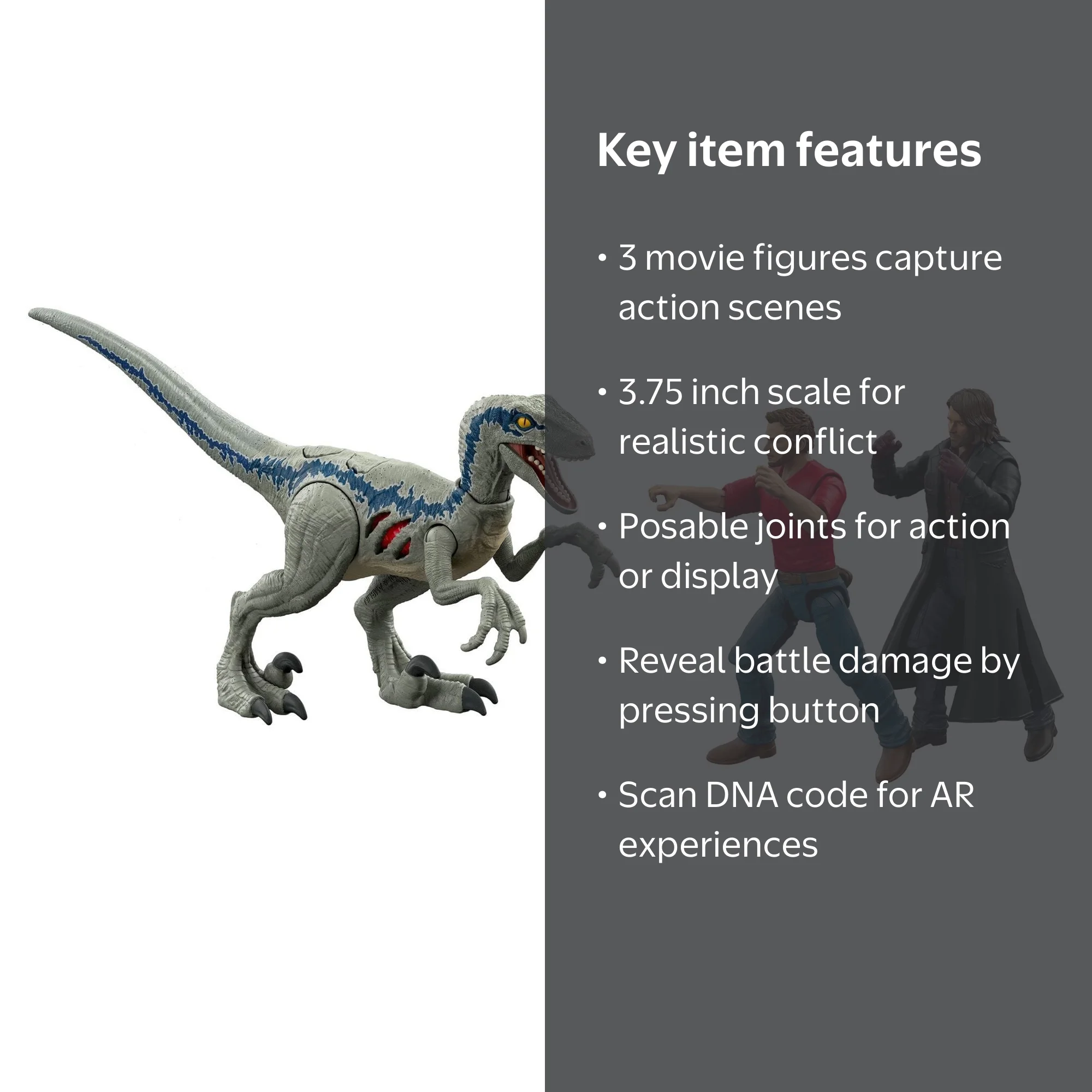 Jurassic World Toys Figures: Dominion Owen, Velociraptor Blue