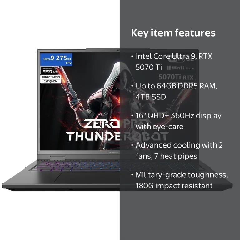 Thunderobot Zero 16 Pro 5070 Ti Gaming Laptop, 16