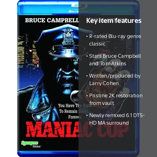 Maniac Cop (Blu-ray), Synapse Films, Horror - Walmart.com