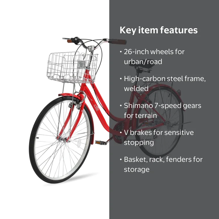 自転車本体 26 inch bicycle Ktaxon 26in Urban Commuter City Bike, Shimano 7 Speed Adult Road