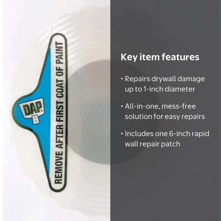 DAP, Wall Repair Patch, 6-inch, Self-Adhesive, Impact-Resistant