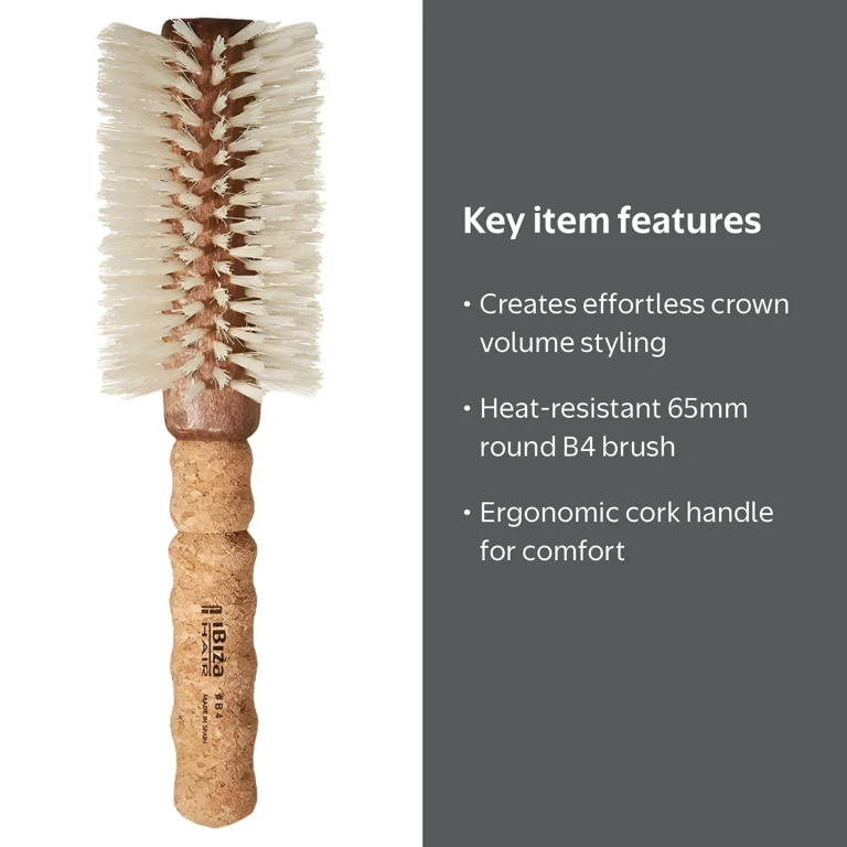 Ibiza, Hair Brush, 65mm Boar Bristle Round, Multicolor - Walmart.com